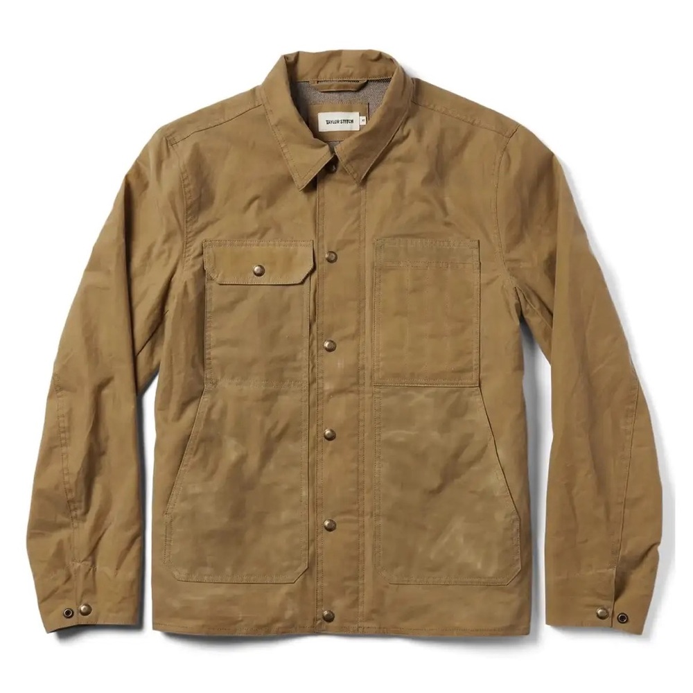The Lined Longshore Jacket in Harvest Tan Waxed Canvas (L-42)